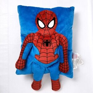 Marvel Ultimate Spider-Man 3D‎ Pillow Buddy Snuggle Plush Superhero Blue Red
